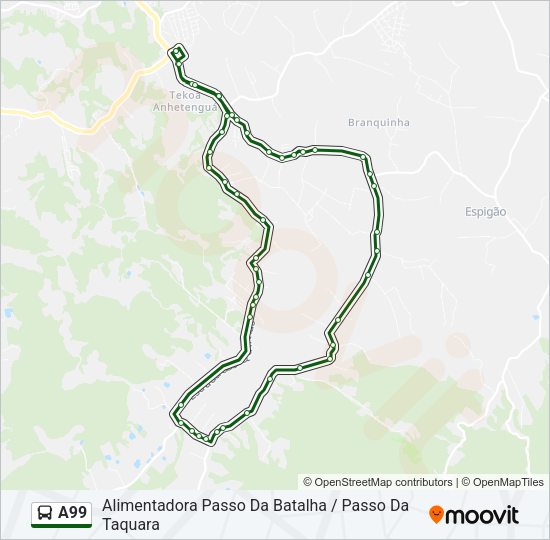 A99 Bus Line Map