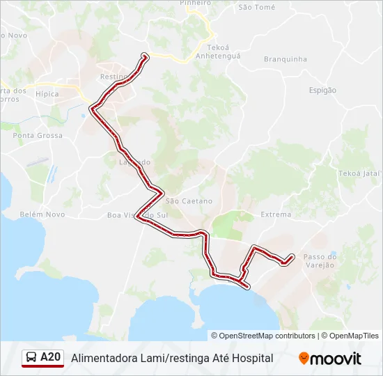 A20 Bus Line Map