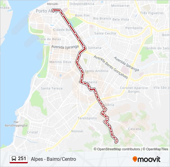 251 bus Line Map