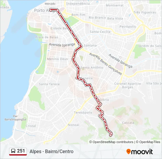 251 Bus Line Map