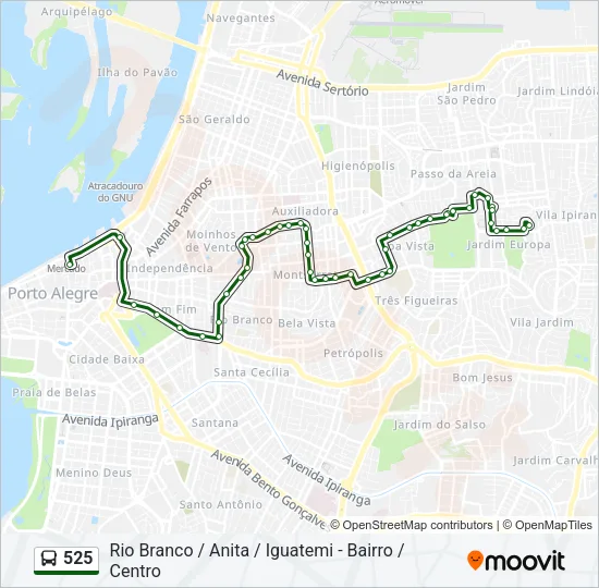 525 Bus Line Map