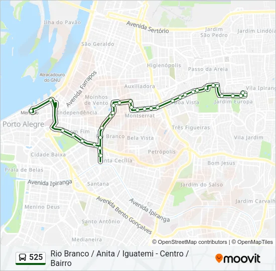 525 Bus Line Map