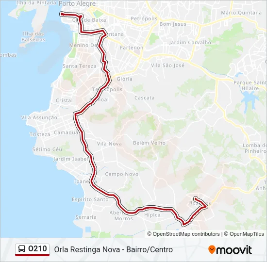 O210 Bus Line Map
