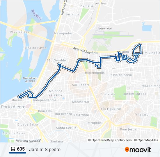 Mapa de 605 de autobús