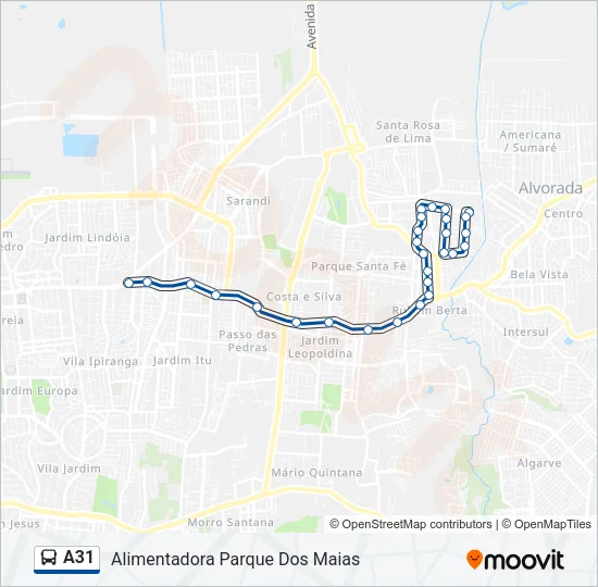 A31 Bus Line Map
