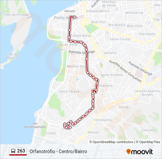 Mapa da linha 263 de ônibus
