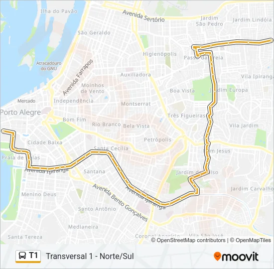 T1 Bus Line Map