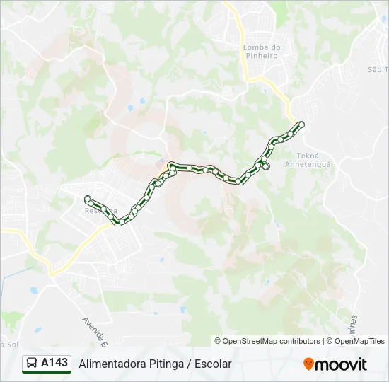 A143 Bus Line Map