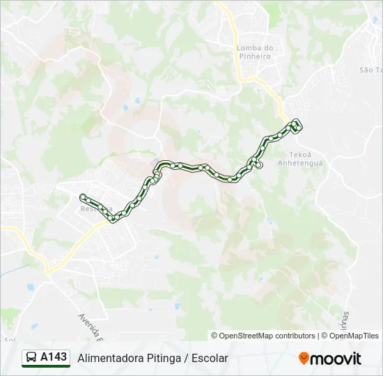 A143 Bus Line Map