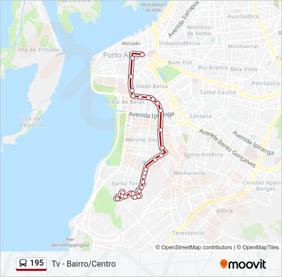 195 Bus Line Map
