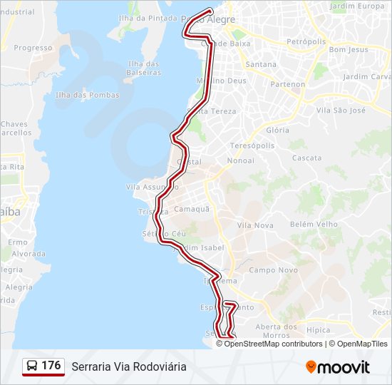 Mapa da linha 176 de ônibus