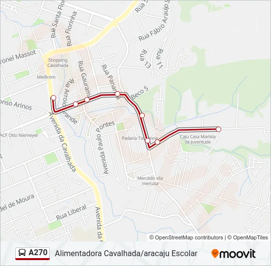 A270 Bus Line Map