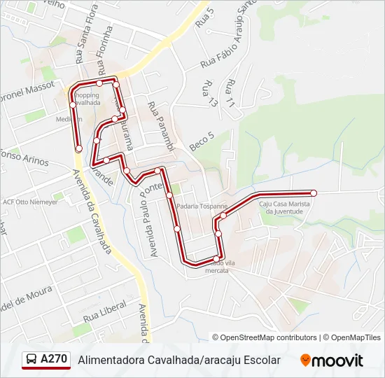 A270 Bus Line Map