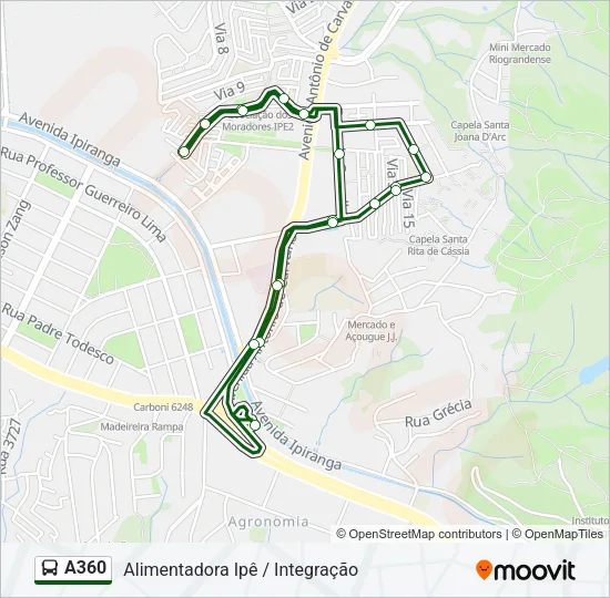 A360 Bus Line Map