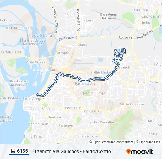 Mapa de 6135 de autobús