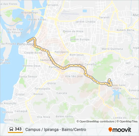 343 Bus Line Map