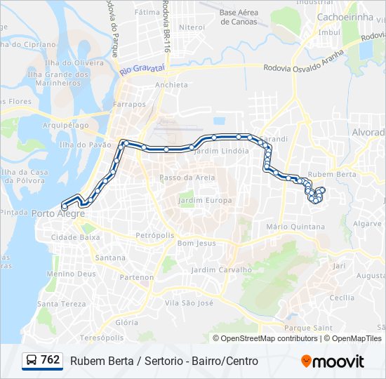 Mapa de 762 de autobús