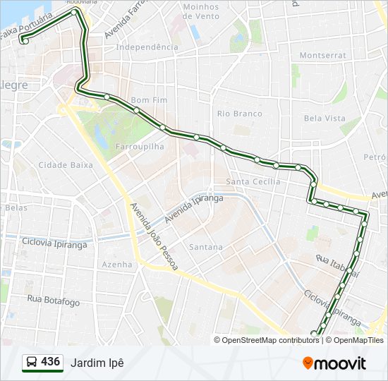 Mapa da linha 436 de ônibus