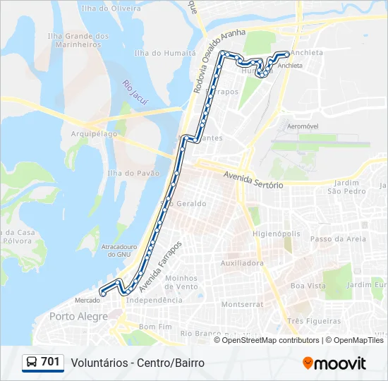 701 Bus Line Map