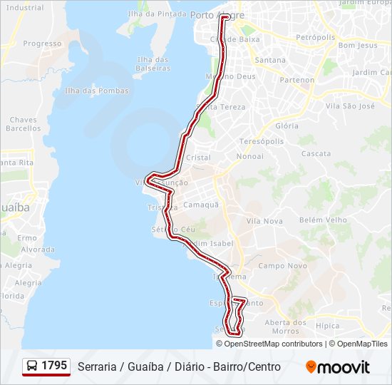 Mapa da linha 1795 de ônibus