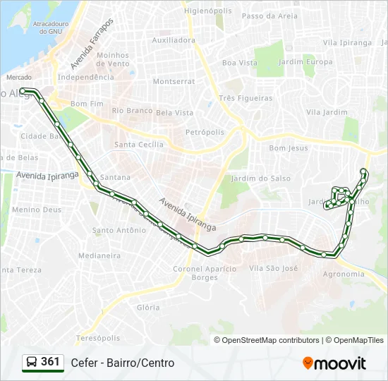 361 Bus Line Map