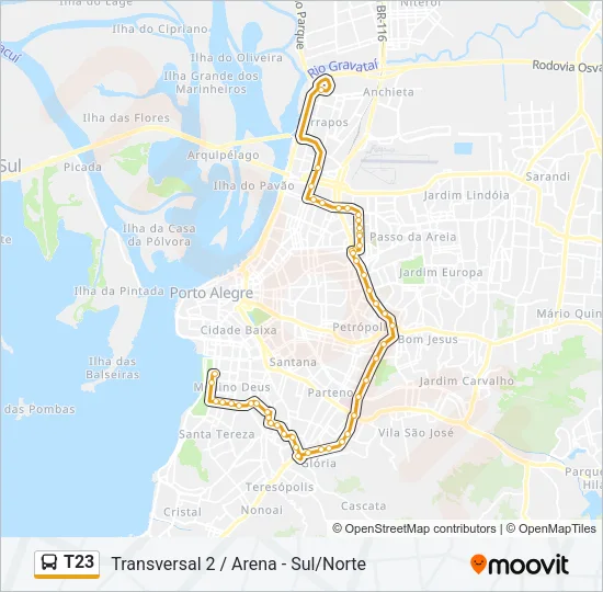 T23 Bus Line Map