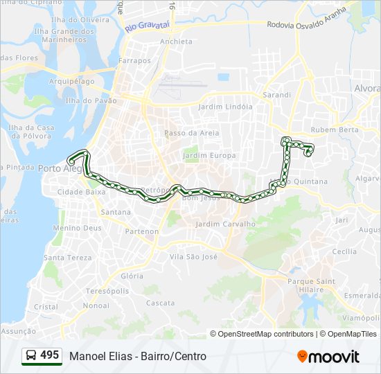 Mapa da linha 495 de ônibus