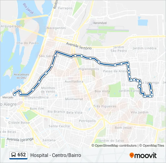 652 Bus Line Map