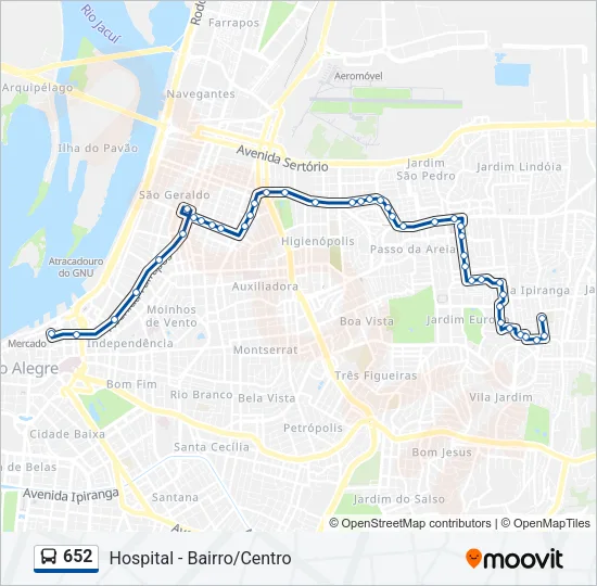 652 Bus Line Map