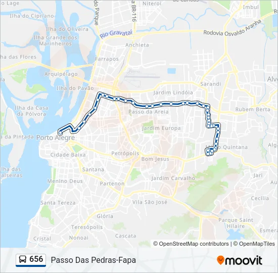 656 Bus Line Map