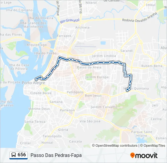 656 Bus Line Map