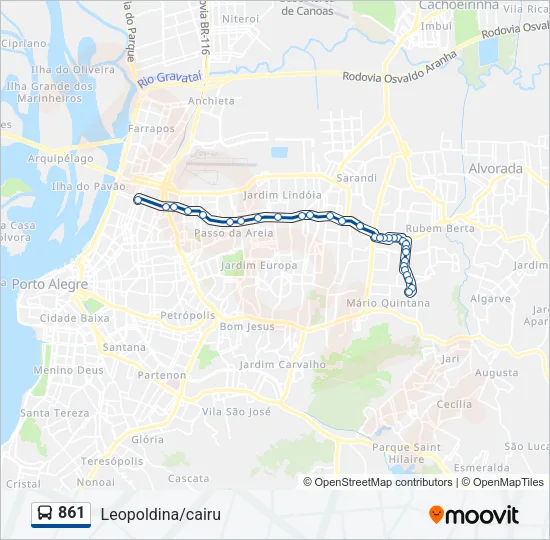 861 Bus Line Map