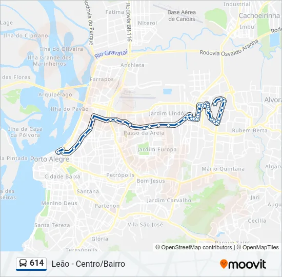 614 Bus Line Map