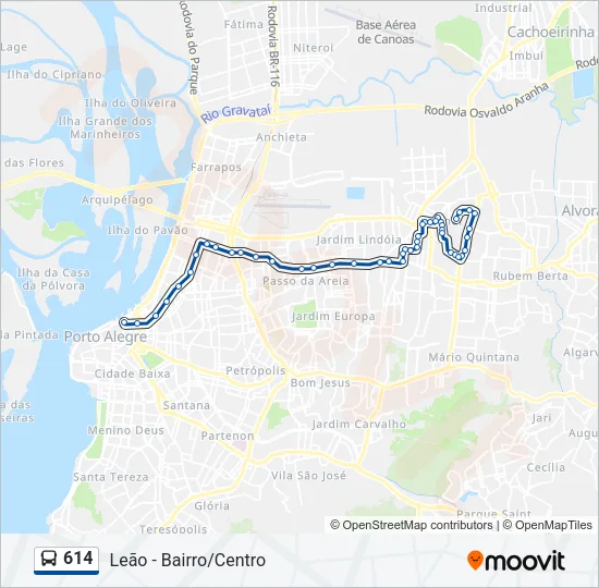 614 Bus Line Map