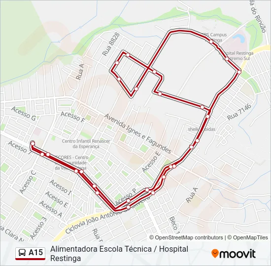 A15 Bus Line Map