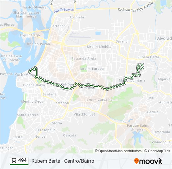 Mapa de 494 de autobús