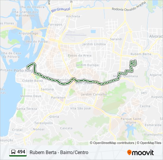 Rota da linha 494b: horários, paradas e mapas - Central (Parador