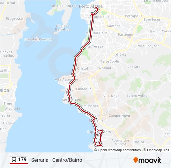 Mapa da linha 179 de ônibus