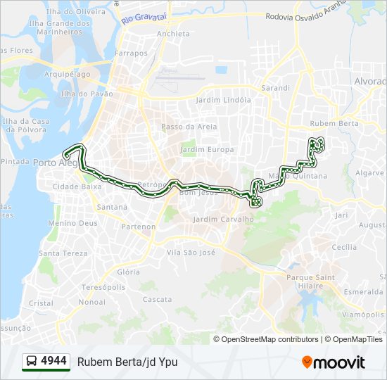 Mapa da linha 4944 de ônibus