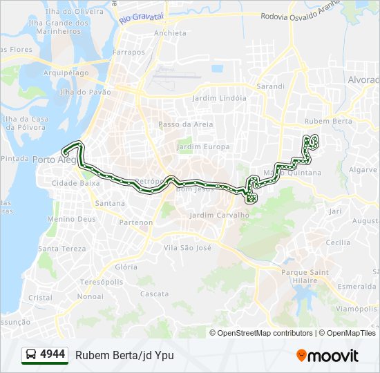 Mapa da linha 4944 de ônibus