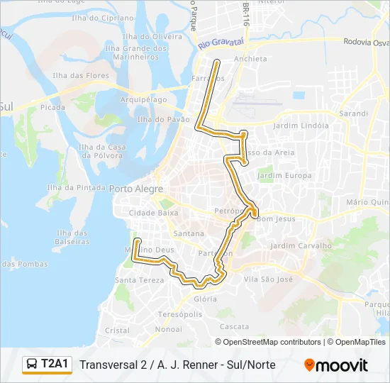 T2A1 Bus Line Map