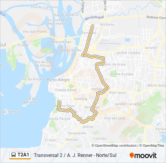 T2A1 bus Line Map