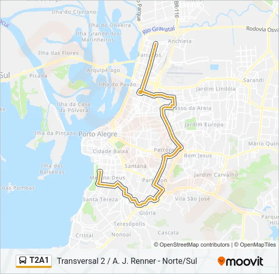 T2A1 Bus Line Map