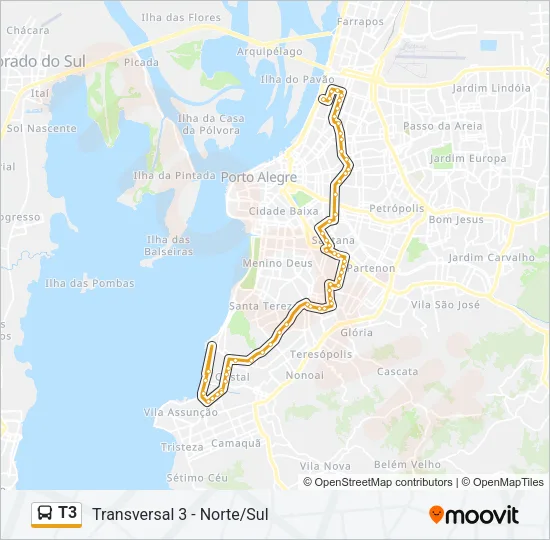T3 Bus Line Map