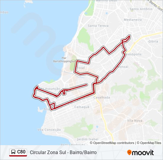 Mapa de C80 de autobús