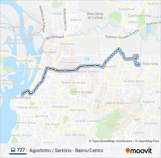727 Bus Line Map
