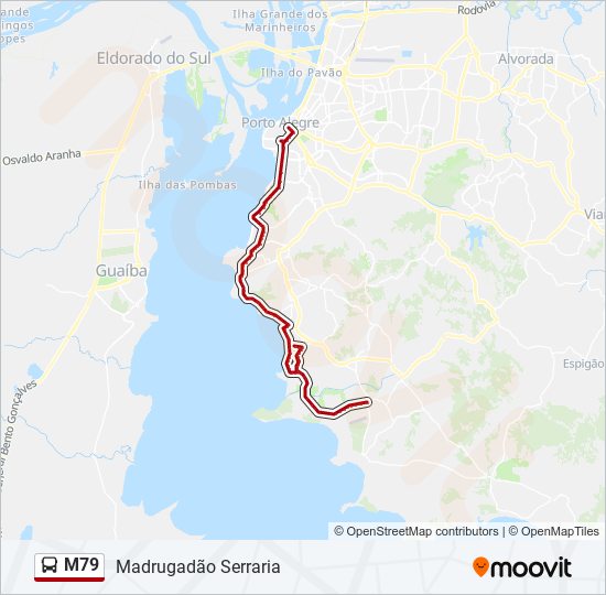 Mapa da linha M79 de ônibus