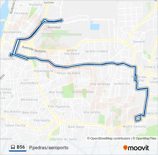 B56 Bus Line Map