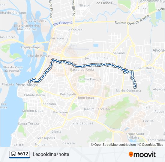 Mapa de 6612 de autobús