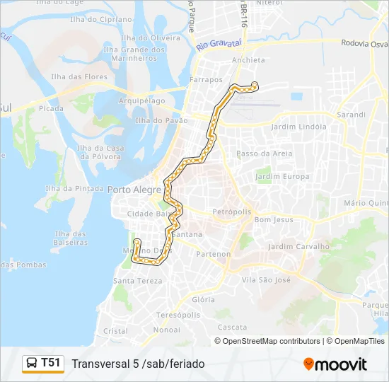 T51 Bus Line Map